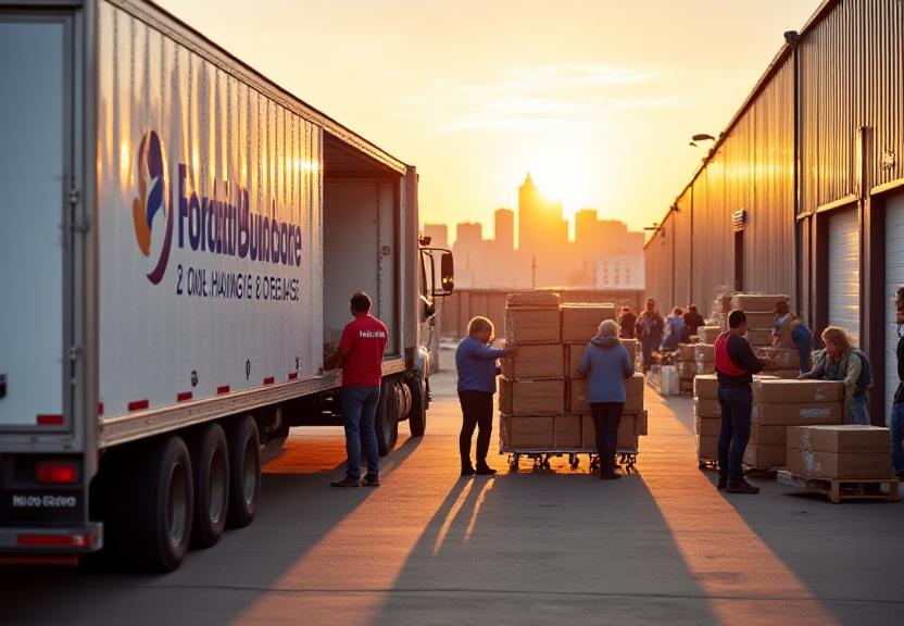 M & H Moving team volunteering with Philabundance to transport food to local communities