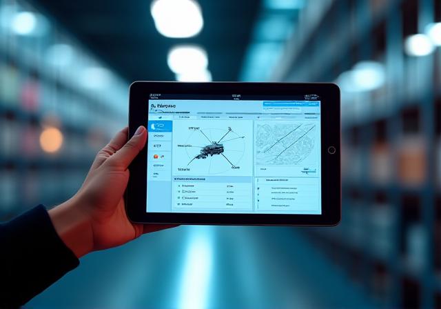 M & H Logistics temperature monitoring dashboard on a digital tablet